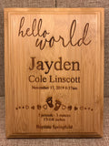 Personalized Birth Stats Plaque | Eco-Friendly Bamboo Plaque Personalized Laser Engraved Newborn Baby Gift | Customize Baby Keepsake Plaque