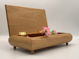 Jewelry Box Red Alder Wood with Brown Velvet Lining - Personalized Laser Engraved Wooden Gift Box - Customizable Keepsake Large Jewelry Box