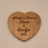 Personalized Wedding Anniversary Gift | Laser Engraved Heart Shaped 5" x 5" Maple Wooden Anniversary Gift | Unique Gift for Your Loved One