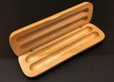 Personalized Pen Case with Laser Engraving | Customizable Wooden Pen Box Office Gift | Maple Double Slot 2-Pen Box to Executive, Office Gift