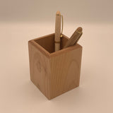 Personalized Wooden Pen Holder | Custom Laser Engraved Maple Wood Desk Organizer Holder | Customized Pen Cup Gift |  Pen Holder Office Gifts