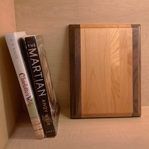 Customizable Engraved Red Alder and Walnut Edge Plaque | Personalized Text and Logo | Laser-Engraved Wooden Signage for Awards | Wall Decor