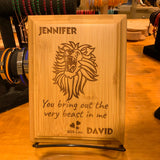 Personalized Wooden Card For Love | Custom Laser Engraved Eco-Friendly Bamboo Wood Plaque | Customized Funny Valentine's Day Wooden Plaque