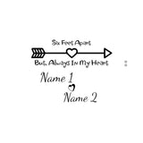 Personalized Wedding Anniversary Wooden Gift | Six Feet Apart, But Always in My Heart | Laser Engraved Customized Heart Shaped Maple Wood