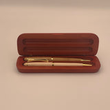 Personalized Pen Case with Custom Laser Engraving | Customizable Wooden Executive Office Gifts | Rosewood, Maple Wood Double Slot 2-Pen Box