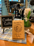 Personalized Mother's Day Wooden Plaque | Laser Engraved Genuine Red Alder Gift | Custom Engraved  Wood Plaque Gift | For the Best Mom Ever