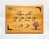 Personalized Family Tree Plaque | Custom Laser Engraved Red Alder Wall Art | Red Alder Wood Plaque 7" x 9" inches | Unique Genealogy Gift