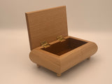 Jewelry Box Red Alder Wood with Brown Velvet Lining - Personalized Laser Engraved Wooden Gift Box - Customizable Keepsake Large Jewelry Box