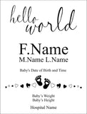 Personalized Birth Stats Plaque | Eco-Friendly Bamboo Plaque Personalized Laser Engraved Newborn Baby Gift | Customize Baby Keepsake Plaque