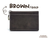 Personalized Leather Card Case Key Chain Wallet | Laserable Vegan Leather Keychain ID and Card Holder | Laser Engraved Gift to an Executive