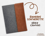 Leather Personalized Portfolio with Notepad, Pocket & Pen Holder | Custom Engraved 7 x 9 Leatherette Canvas Portfolio | Business Gift Folio