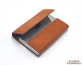 Personalized Laser Engraved Businnes Card Holder | Executive Office Gift | Custom Vegan Leather Hard Card Case | Business Card Organizer