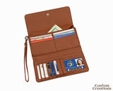 Personalized Leather Women's Wallet with Wrist Strap | Laser Engraved Rawhide Card Case Wallet | Customizable Vegan Leather Gift for Mother