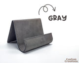 Personalized Leather Card Case Holder | Laser Engraved Synthetic Leather Gift | Great Executive Desk | Gift Customizable Vegan Leather Easel