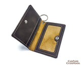 Personalized Leather Card Case Key Chain Wallet | Laserable Vegan Leather Keychain ID and Card Holder | Laser Engraved Gift to an Executive
