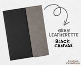 Leather Personalized Portfolio with Notepad, Pocket & Pen Holder | Custom Engraved 7 x 9 Leatherette Canvas Portfolio | Business Gift Folio