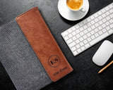 Leather Personalized Portfolio with Notepad, Pocket & Pen Holder | Custom Engraved 7 x 9 Leatherette Canvas Portfolio | Business Gift Folio