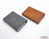 Personalized Laser Engraved Businnes Card Holder | Executive Office Gift | Custom Vegan Leather Hard Card Case | Business Card Organizer
