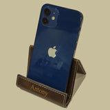 Personalized Leather Card Case Holder | Laser Engraved Synthetic Leather Gift | Great Executive Desk | Gift Customizable Vegan Leather Easel