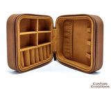 Travel Jewelry Box | Personalized Custom Laserable Vegan Leather 4" x 4" Zippered Jewelry Case | Rawhide Jewelry Stuffer for Bridesmaid