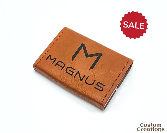 Personalized Laser Engraved Businnes Card Holder | Executive Office Gift | Custom Vegan Leather Hard Card Case | Business Card Organizer