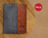 Leather Personalized Portfolio with Notepad, Pocket & Pen Holder | Custom Engraved 7 x 9 Leatherette Canvas Portfolio | Business Gift Folio
