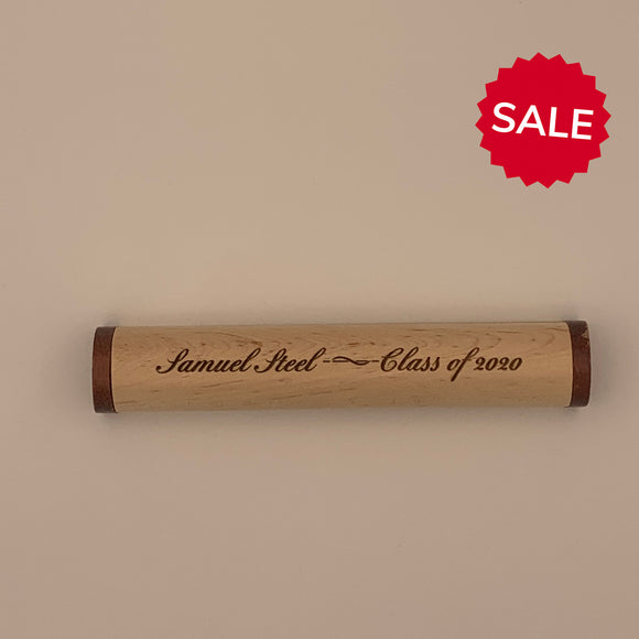 Personalized Maple Single Pen Case | Laser Engraved Customize Pen Box Executive Office Gifts | Custom Wooden Gift to Congratulate Graduation