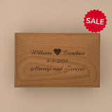 Personalized Red Alder Wood Jewelry Box | Laser Engraved with Brown Velvet Lining Gift Box | Customizable  Wood Valentine's Day Gift For Her
