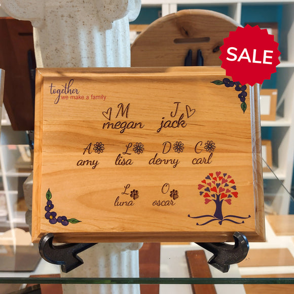 Personalized Family Tree Plaque | Custom Laser Engraved Red Alder Wall Art | Red Alder Wood Plaque 7