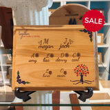 Personalized Family Tree Plaque | Custom Laser Engraved Red Alder Wall Art | Red Alder Wood Plaque 7" x 9" inches | Unique Genealogy Gift