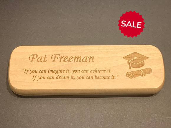 Personalized Single Pen Case with Laser Engraving | Custom Gift to Congratulate Graduation | Maple Pen Box to Executive Office