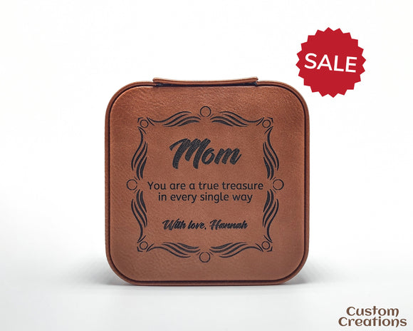 Travel Jewelry Box | Personalized Custom Laserable Vegan Leather 4