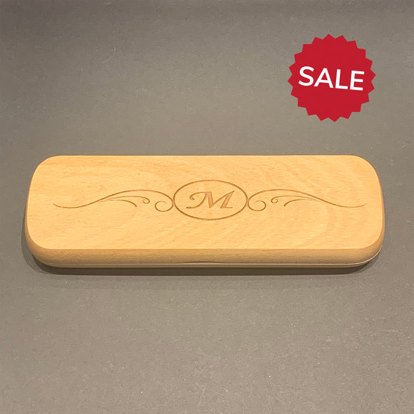 Personalized Pen Case with Laser Engraving | Customizable Wooden Pen Box Office Gift | Maple Double Slot 2-Pen Box to Executive, Office Gift