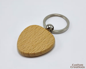 Personalized Wood Keychain with Laser Engraving | Custom Engraved Wooden Heart Shape Keychain Gifts for Home, Car, Office | Birthday Gifts
