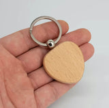 Personalized Wood Keychain with Laser Engraving | Custom Engraved Wooden Heart Shape Keychain Gifts for Home, Car, Office | Birthday Gifts