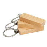 Personalized Wood Keychain with Laser Engraving | Custom Engraved Wooden Rectangle Shape Keychain Gift for Home, Car, Office | Birthday Gift
