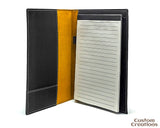 Personalized Portfolio with Notepad, Pocket and Pen Holder | 7" x 9" Laserable Vegan Leather Portfolio | Custom Business Leatherette Folio