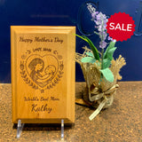 Personalized Mother's Day Wooden Plaque | Laser Engraved Genuine Red Alder Gift | Custom Engraved  Wood Plaque Gift | For the Best Mom Ever