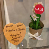 Customizable Heart Shaped Maple Wood | Personalized Laser Engraved Valentine's Day Gift  | 5" X 5" wooden Heart Anniversary Gift for Couples