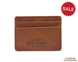 Personalized Leather Card Case Holder With Money Clip | Two card slots and a Heavy-duty Clip | Customize Laser Engraved Vegan Leather Gift