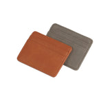 Personalized Leather Card Case Holder With Money Clip | Two card slots and a Heavy-duty Clip | Customize Laser Engraved Vegan Leather Gift