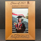Customizable Red Alder Picture Frame | Personalized Wooden Frame | Unique Keepsake Executive Gift | Laser-Engraved Graduation Photo Frame