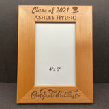 Customizable Red Alder Picture Frame | Personalized Wooden Frame | Unique Keepsake Executive Gift | Laser-Engraved Graduation Photo Frame