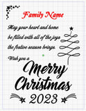 Personalized Christmas Holiday Family Wood Plauge | Wall Hanging Decor | Laser Engraved Bamboo Wood Gift for Family | Christmas Wall Sign