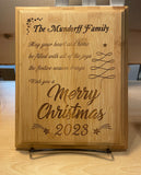 Personalized Christmas Holiday Family Wood Plauge | Wall Hanging Decor | Laser Engraved Bamboo Wood Gift for Family | Christmas Wall Sign