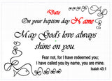 Custom Laser Engraved Baptism Plaque | Personalized Red Alder Wood Gift for Celebrating a Baptism Ceremony | Unique Keepsake for Baptism Day