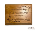 Custom Laser Engraved Baptism Plaque | Personalized Red Alder Wood Gift for Celebrating a Baptism Ceremony | Unique Keepsake for Baptism Day