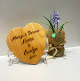 Personalized Wedding Anniversary Gift | Laser Engraved Heart Shaped 5" x 5" Maple Wooden Anniversary Gift | Unique Gift for Your Loved One
