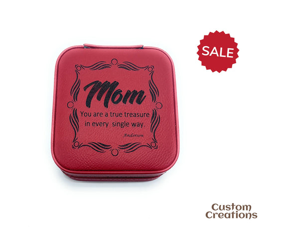Travel Jewelry Box | Personalized Custom Laserable Vegan Leather 4
