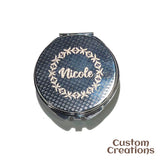 Personalized Makeup Mirror for Bridal Shower | I'm the Bride Pattern Tiara Bride Compact Mirror | Custom Back Side Engraving Pocket Mirror